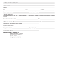 Form TOB: NPM-ESC CERT Certificate of Compliance by Manufacturer Regarding Escrow Payment (Including Importers) - Alabama, Page 2
