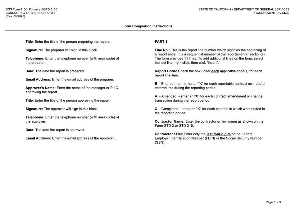 Form DGS PD810C Consulting Services Report - California, Page 3
