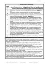 Form DBPR BCAIB3 Application for Provisional Certificate - Inspectors and Plans Examiners - Florida, Page 5