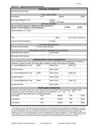 Form DBPR BCAIB3 Application for Provisional Certificate - Inspectors and Plans Examiners - Florida, Page 7
