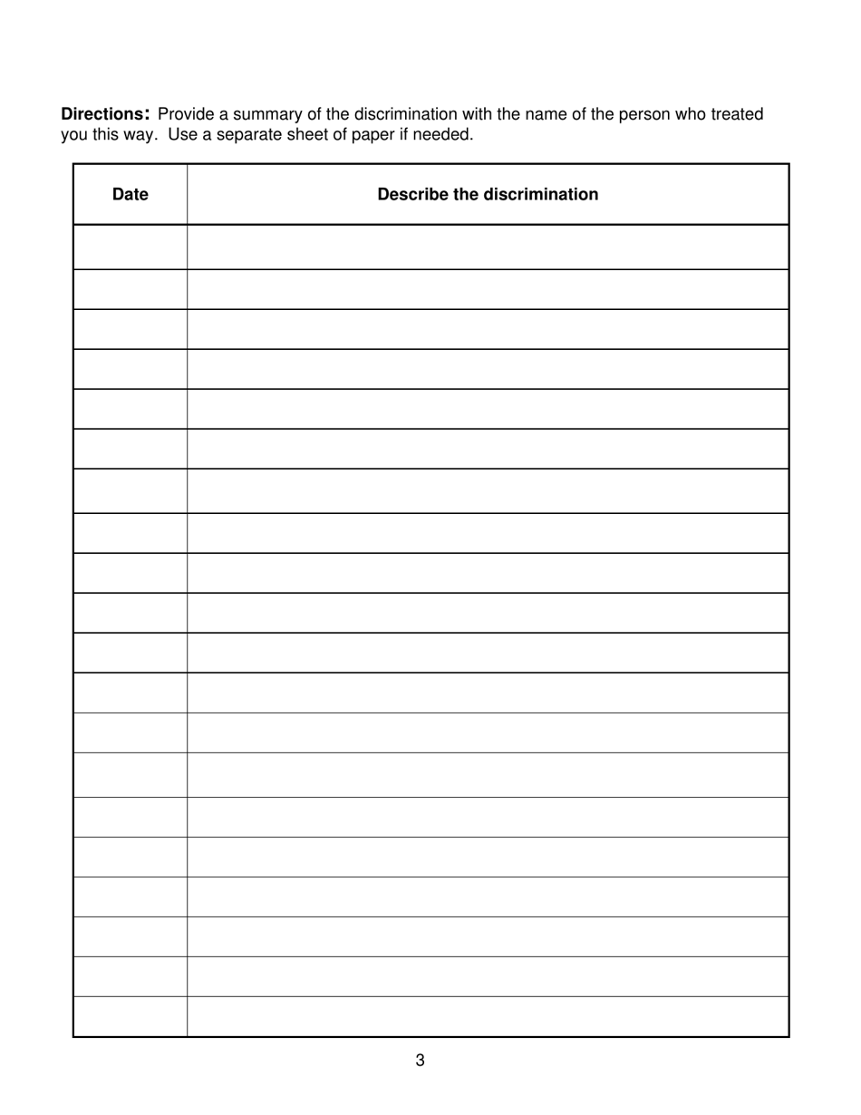 Pre-complaint Questionnaire - Employment - Hawaii, Page 5