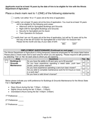 Application for Employment an Equal Opportunity Employer/Affirmative Action Employer - Seasonal Hires - Illinois, Page 2