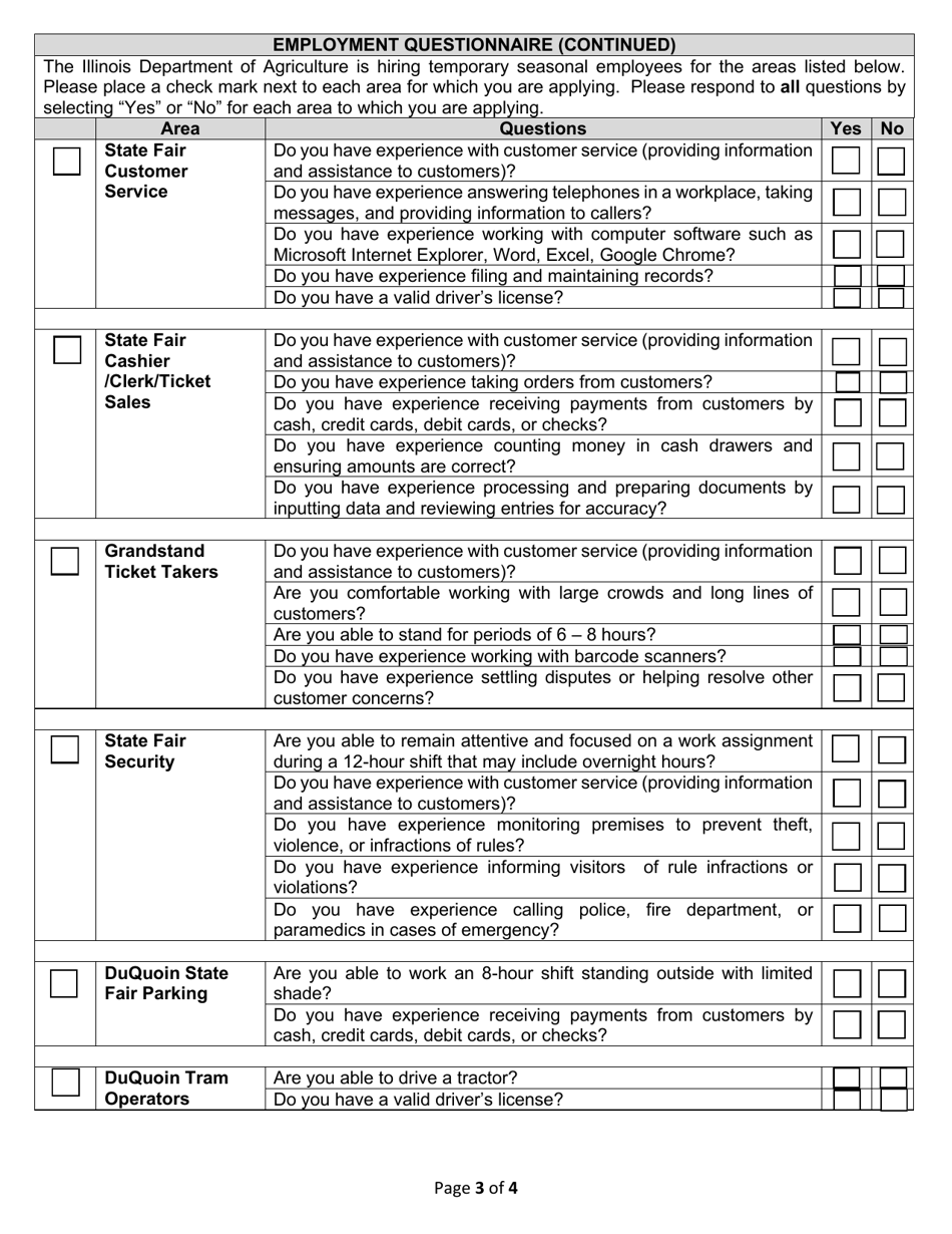 2021 Illinois Application For Employment An Equal Opportunity Employeraffirmative Action 0885