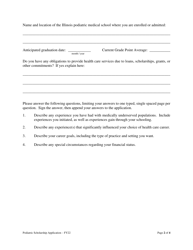 Podiatric Scholarship Program Application - Illinois, Page 2