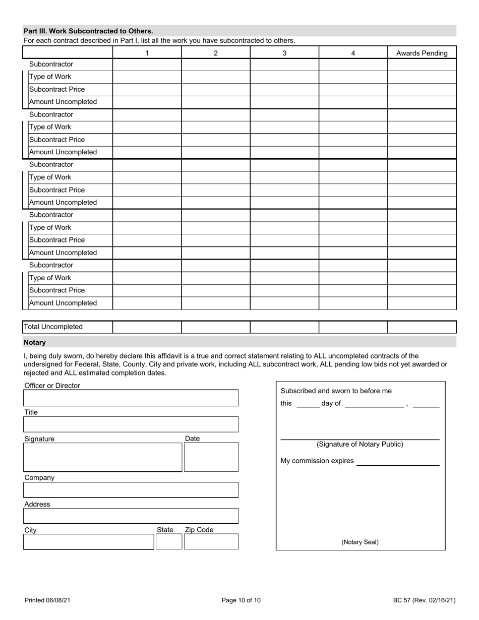 Form BC57 Affidavit of Availability - Illinois, Page 10