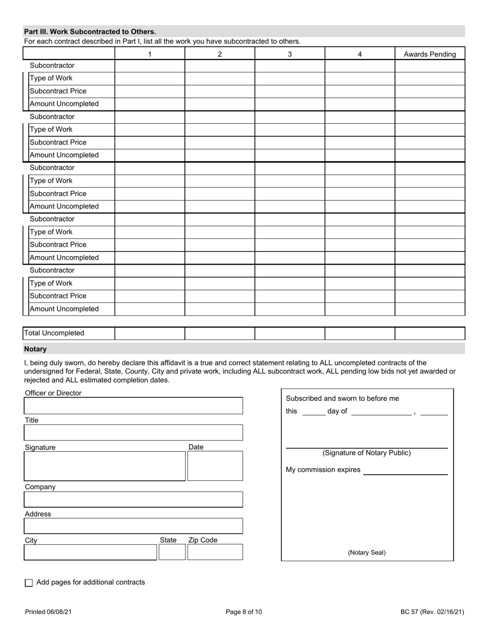 Form BC57 Affidavit of Availability - Illinois, Page 8