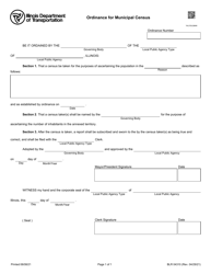 Form BLR04310 Ordinance for Municipal Census - Illinois