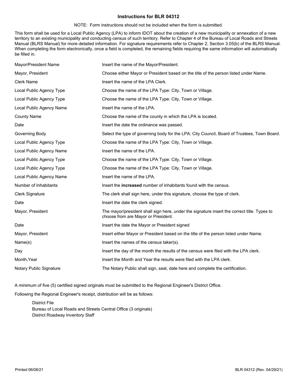 Form BLR04312 Affidavit for Municipal Annexation - Illinois, Page 2