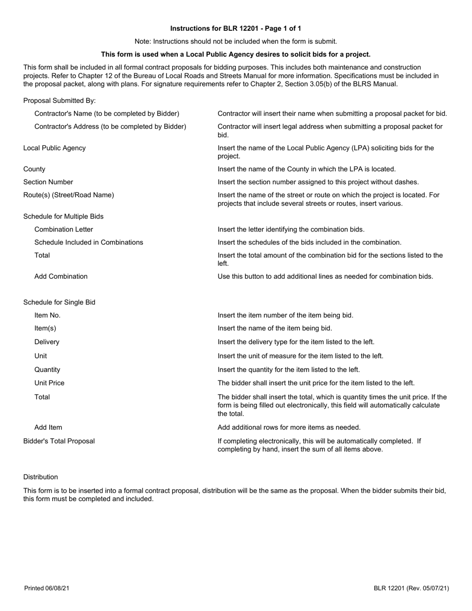 Form BLR12201 Schedule of Prices - Illinois, Page 2