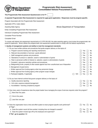 Form TR CVP02 Programmatic Risk Assessment: Consolidated Vehicle Procurement (Cvp) - Illinois