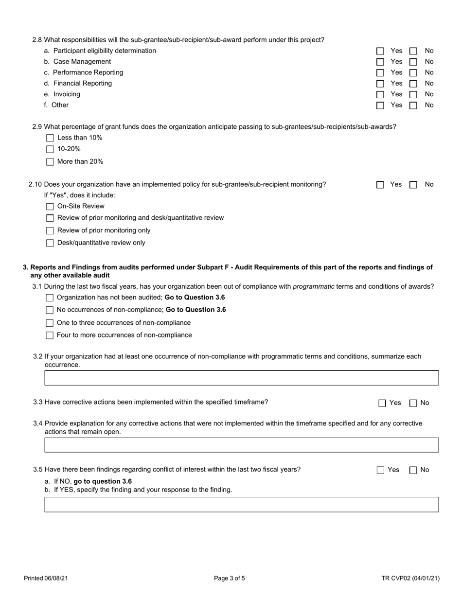 Form TR CVP02 Fill Out, Sign Online and Download Fillable PDF