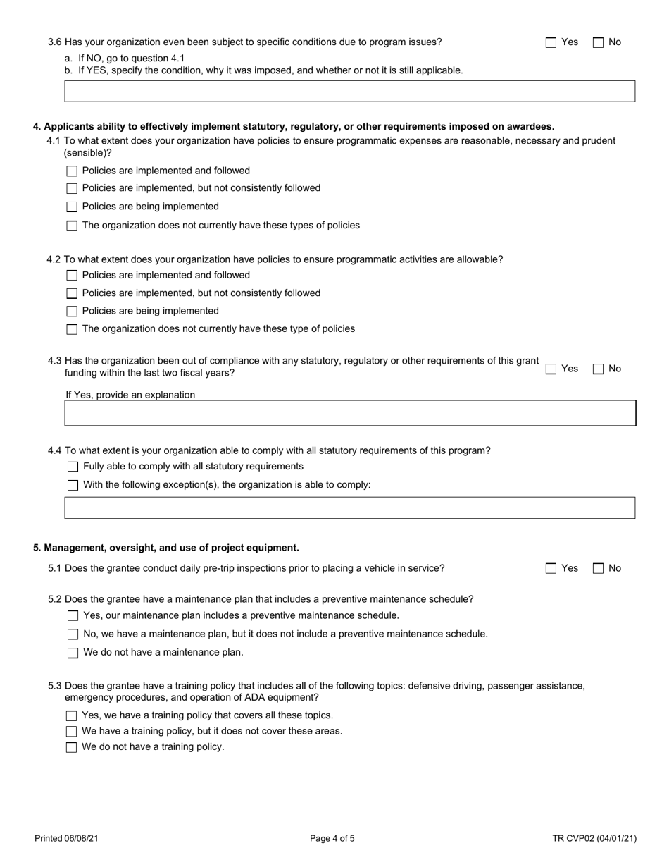 Form TR CVP02 Fill Out, Sign Online and Download Fillable PDF