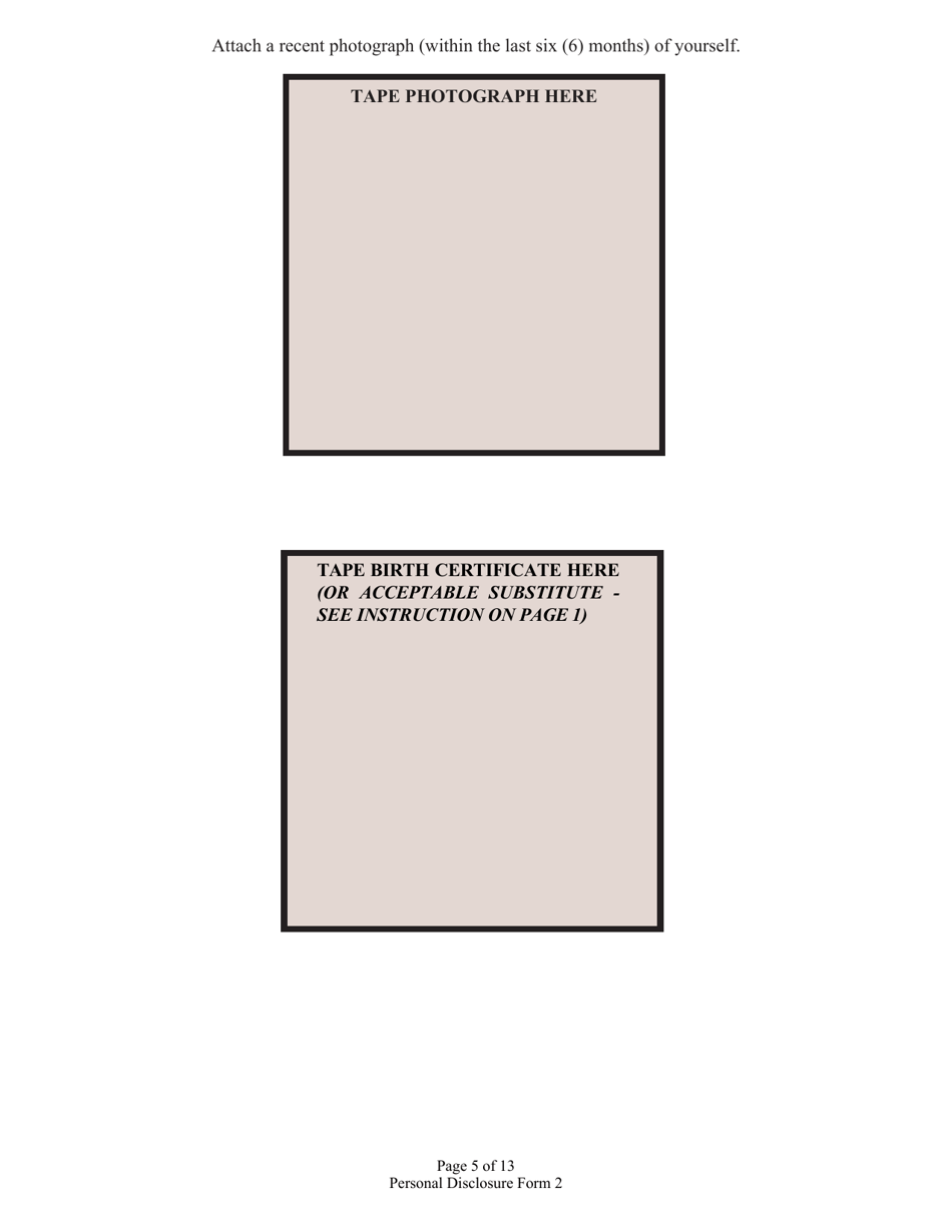 Form 2 (State Form 46781) Personal Disclosure Form - Indiana, Page 5