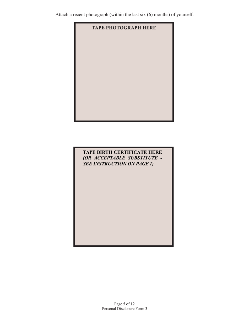 Form 3 (State Form 46782) Personal Disclosure Form - Indiana, Page 5