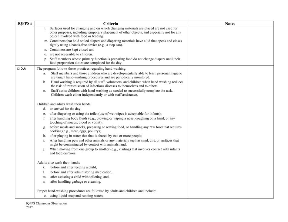 Iowa Quality Preschool Program Standards Classroom Observation - Iowa, Page 10