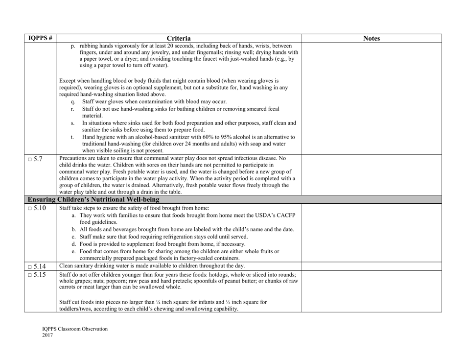 Iowa Quality Preschool Program Standards Classroom Observation - Iowa, Page 11