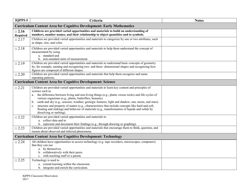 Iowa Quality Preschool Program Standards Classroom Observation - Iowa, Page 6