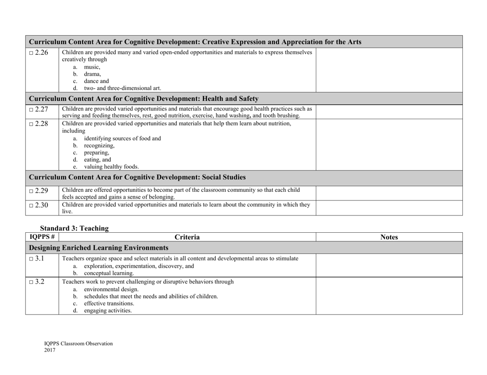 Iowa Quality Preschool Program Standards Classroom Observation - Iowa, Page 7