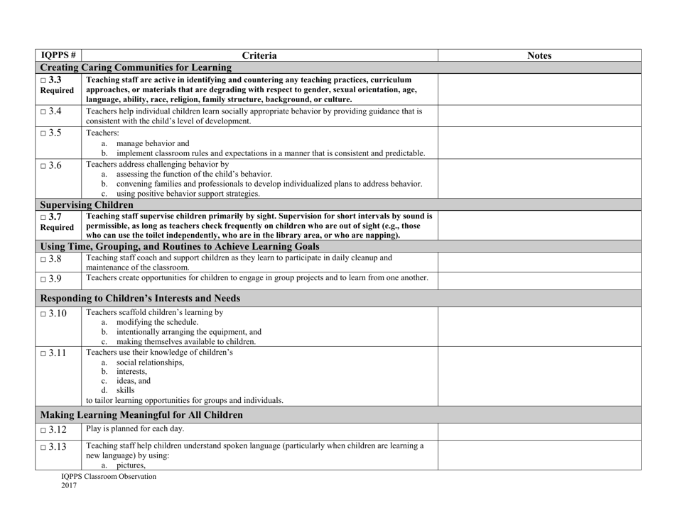 Iowa Quality Preschool Program Standards Classroom Observation - Iowa, Page 8