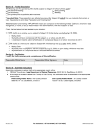 DNR Form 542-0378 Metal Fabrication and Finishing Initial Notification - Area Source Rule for Nine Metal Fabrication and Finishing Source Categories - Iowa, Page 2