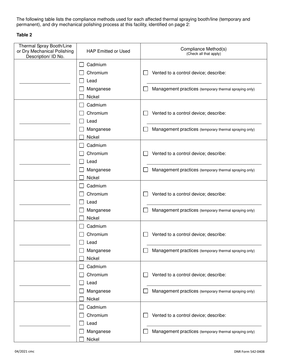 DNR Form 542-0408 Notification of Compliance Status - National Emission Standards for Hazardous Air Pollutants (Neshap) for Area Sources: Plating and Polishing - Iowa, Page 4