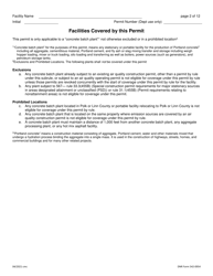 DNR Form 542-0954 Air Quality Construction Permit for a Concrete Batch Plant - Iowa, Page 2