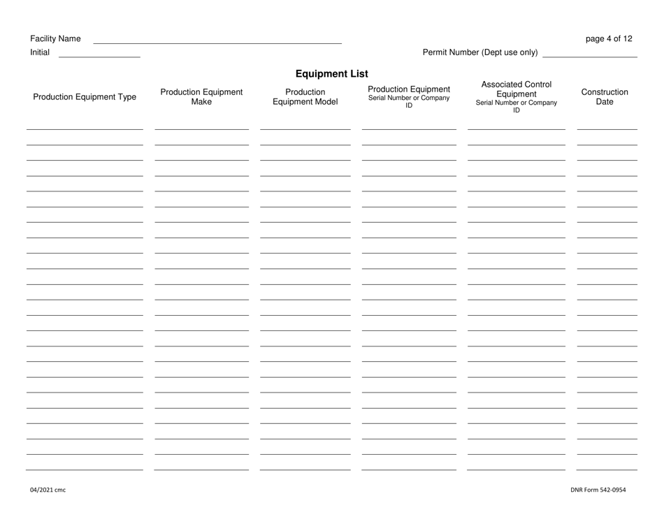DNR Form 542-0954 Air Quality Construction Permit for a Concrete Batch Plant - Iowa, Page 4
