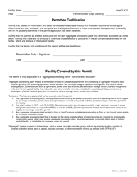 DNR Form 542-0955 Air Quality Construction Permit for an Aggregate Processing Plant - Iowa, Page 3