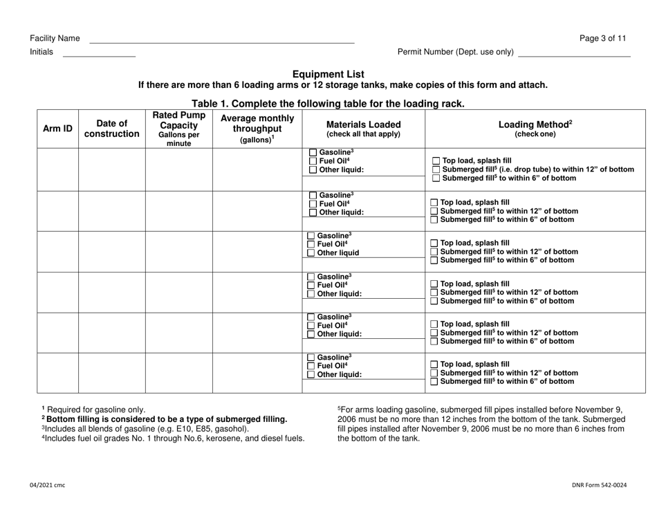 DNR Form 542-0024 Air Quality Construction Permit for a Large Bulk Gasoline Plant - Iowa, Page 3