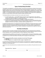 DNR Form 542-0956 Air Quality Construction Permit for a Group 2 Grain Elevator - Iowa, Page 2
