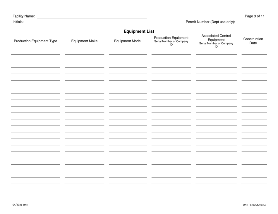 DNR Form 542-0956 Air Quality Construction Permit for a Group 2 Grain Elevator - Iowa, Page 3