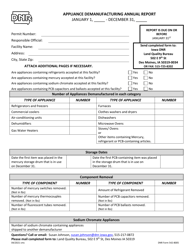 DNR Form 542-8005 Appliance Demanufacturing Annual Report - Iowa
