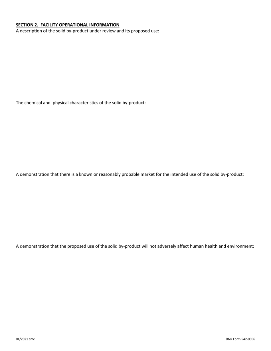 DNR Form 542-0056 Beneficial Use Determination Application Form - Iowa, Page 2