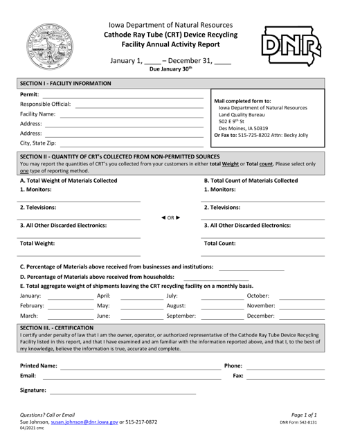 DNR Form 542-8131  Printable Pdf