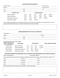 DNR Form 542-3119 Water and Wastewater Operator Certification Program Affidavit - Iowa, Page 2