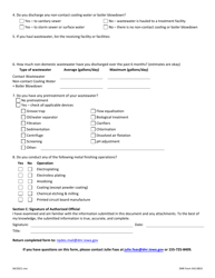DNR Form 542-0833 Industrial Wastewater User Survey - Iowa, Page 2
