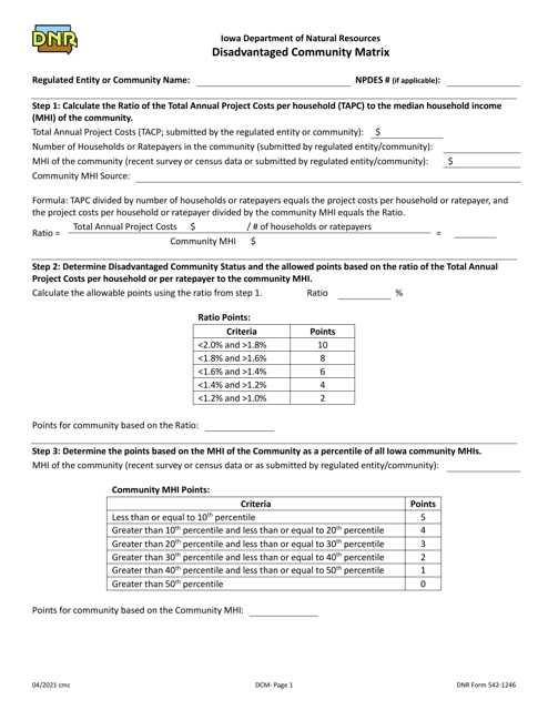 DNR Form 542-1246  Printable Pdf