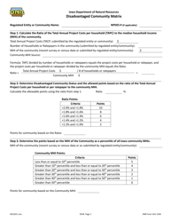 DNR Form 542-1246 Disadvantaged Community Matrix - Iowa