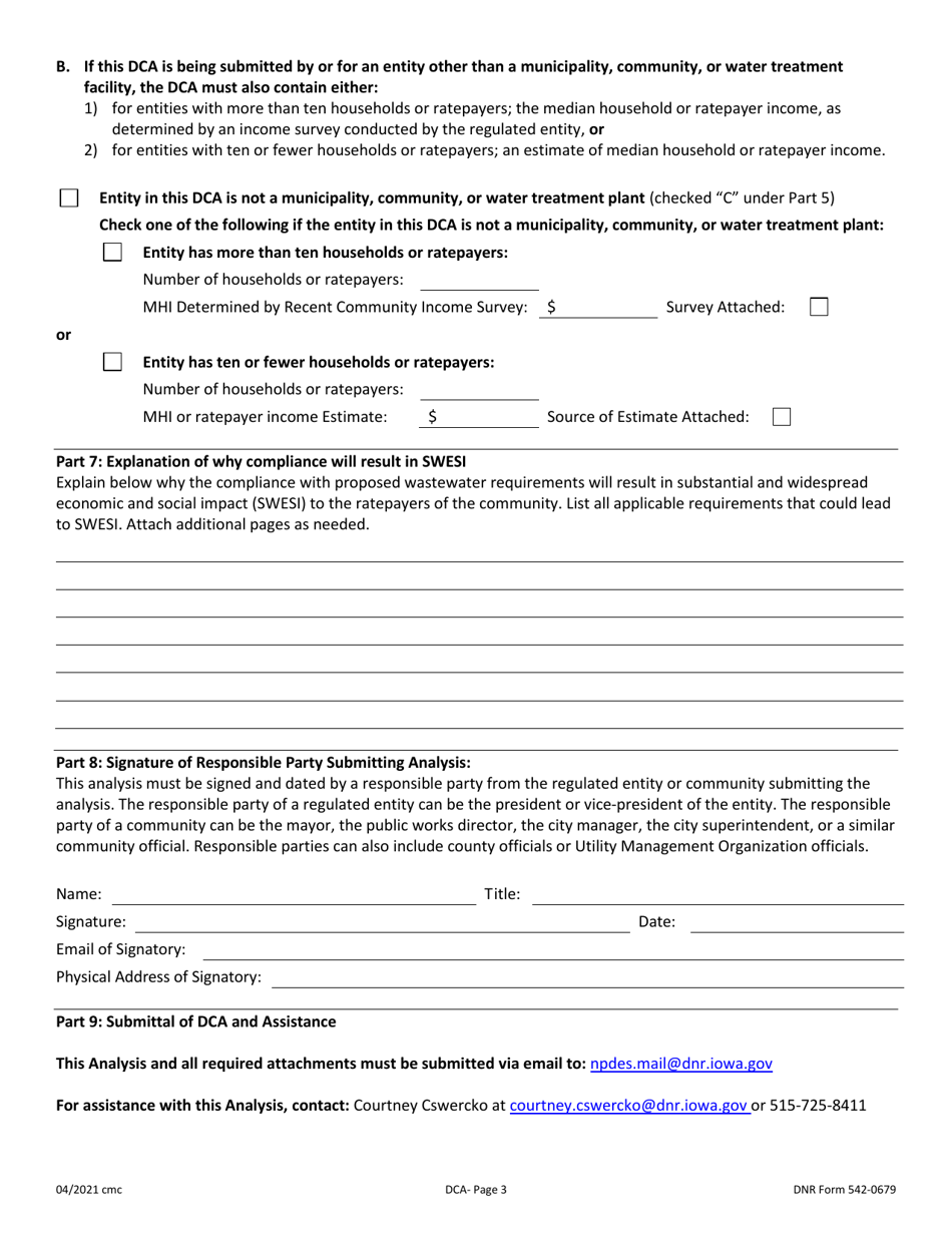 DNR Form 542-0679 Disadvantaged Community Analysis - Iowa, Page 3