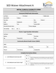Attachment A Initial Clinical Eligibility Form - Kansas