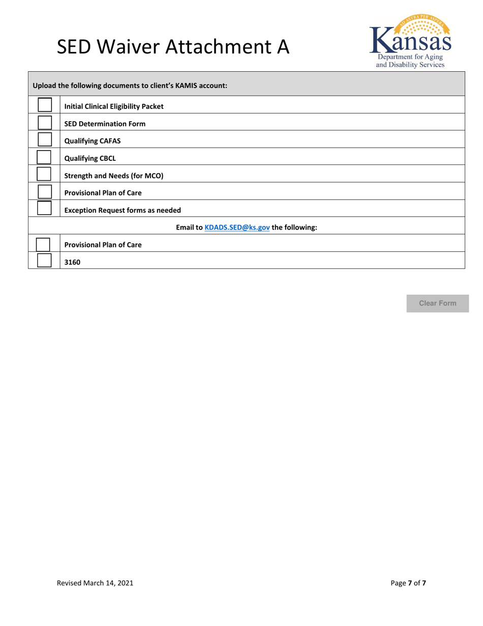 Attachment A Initial Clinical Eligibility Form - Kansas, Page 7