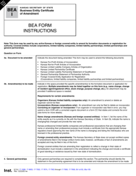 Form BEA Business Entity Certificate of Amendment - Kansas, Page 2