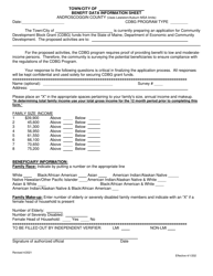 &quot;Benefit Data Information Sheet&quot; - Androscoggin County, Maine