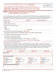Form ESI-2 Premium Assistance Program Application - Massachusetts, Page 2