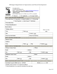 Document preview: Grain Dealer Merchandiser License Application - Michigan
