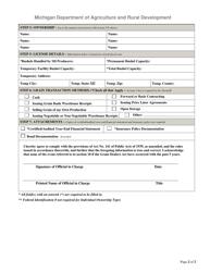 Grain Dealer Facility License Application - Michigan, Page 2