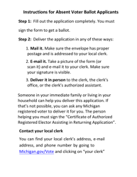 Michigan Absent Voter Ballot Application - Large Print - August 3, 2021 Election - Michigan, Page 4