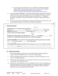 Form HOU101 Instructions - Eviction Action Complaint - Minnesota, Page 4