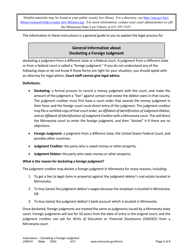 Form JGM101 Instructions - Docketing a Foreign Judgment - Minnesota, Page 2