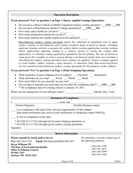 Applicability Survey and Notice of Compliance Status - Paint Stripping and Miscellaneous Surface Coating Operations at Area Sources - 40 Cfr 63, Subpart Hhhhhh - Mississippi, Page 2